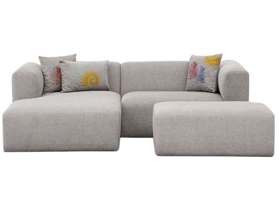 Καναπές Γωνιακός (Αριστερή Γωνία) Linden Mini 825BLC2909 233x158x72cm Light Grey