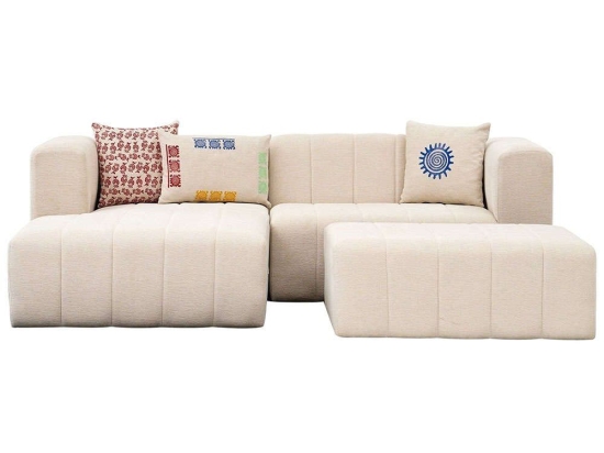 Καναπές Γωνιακός (Αριστερή Γωνία) Beyza Mini 825BLC2901 238x160x73cm Cream