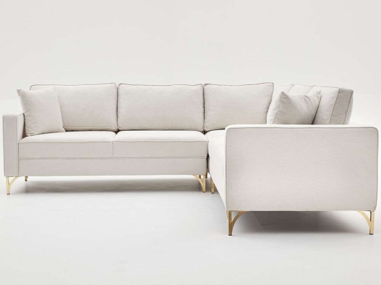Καναπές Γωνιακός Berlin 825BLC2810 258x258x83cm Cream-Gold