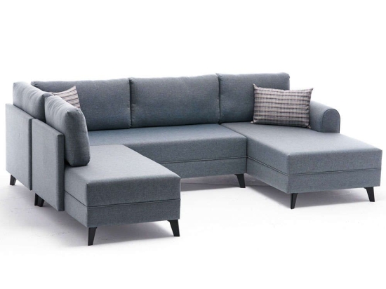 Καναπές - Κρεβάτι Γωνιακός Belen 825BLC2536 300x202x78cm Blue