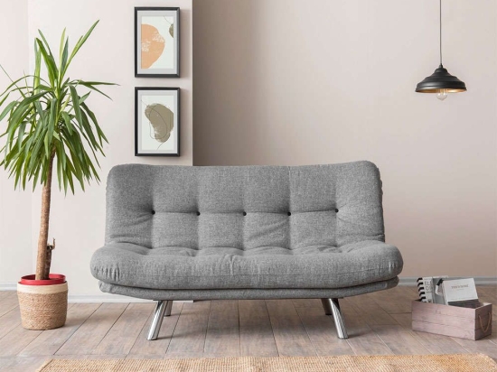 Καναπές - Κρεβάτι Τριθέσιος Misa 859FTN2827 175x52x40cm Light Grey