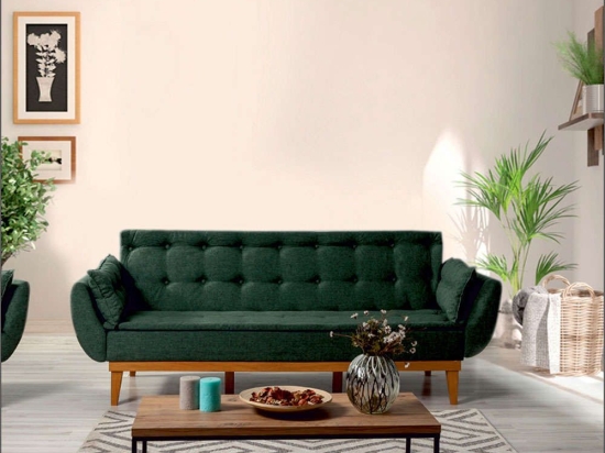 Καναπές - Κρεβάτι Τριθέσιος Fiona 867UNQ1332 217x82x80cm Green