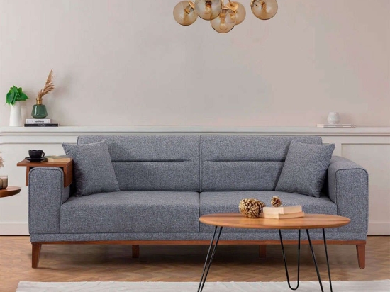Καναπές - Κρεβάτι Τριθέσιος Liones 867UNQ1366 223x94x82cm Dark Grey