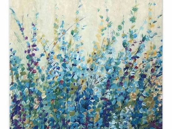 Πίνακας Σε Καμβά Wildflowers 127919 Ψηφιακής Εκτύπωσης 100x100x3cm Multi Megapap Τετράγωνοι Καμβάς
