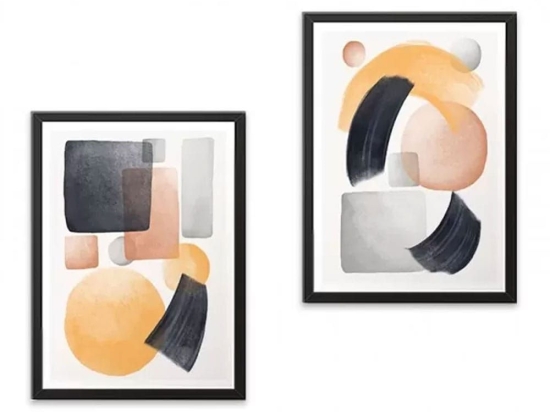 Κάδρα Shapes 127905 (Σετ 2τμχ) 35x45x2cm Multi Megapap Κάθετοι Πολυπροπυλένιο