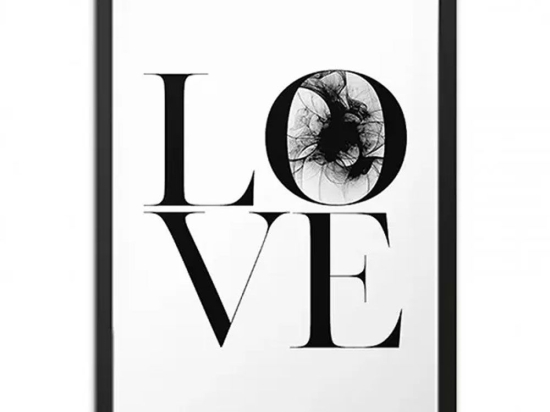 Κάδρο Amour 127906 50x70x2cm White-Black Megapap Κάθετοι Πολυπροπυλένιο