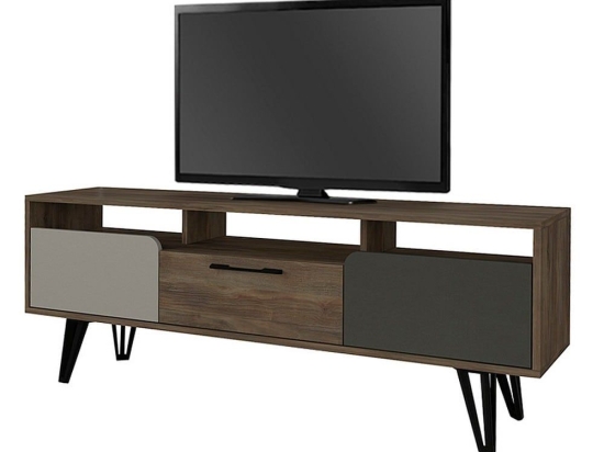 Έπιπλο Tηλεόρασης Borges 212791 150x35x55,6cm Walnut Μελαμίνη