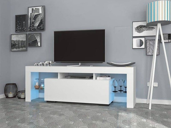 Έπιπλο Tηλεόρασης Stilo 123197 Με Φωτισμό Led 150x37x52cm White Μελαμίνη