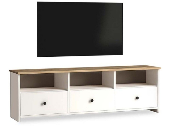 Έπιπλο Tηλεόρασης Sole 117720 150x32x47cm White - Oak Μελαμίνη