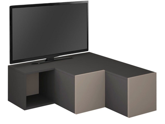 Έπιπλο Tηλεόρασης Γωνιακό Compact 214071 94,2x90,6x31,4cm Anthracite - Light Mocca Μελαμίνη
