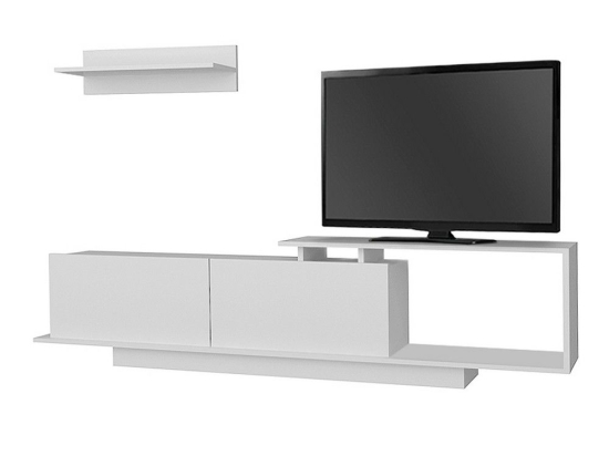 Έπιπλο Tηλεόρασης Novara 212806 Με Ράφι 180x29,6x45cm White Μελαμίνη