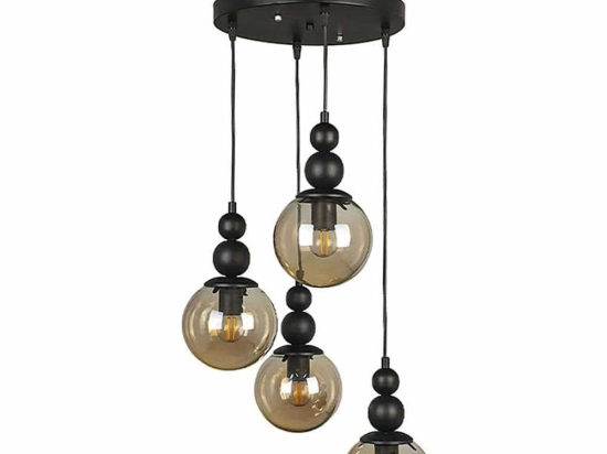 Φωτιστικό Οροφής Latona 0189387 30x30x90cm 4xE27 60W Black Megapap Μέταλλο