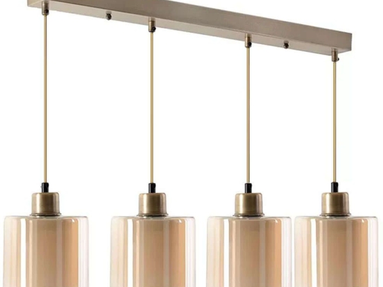 Φωτιστικό Οροφής - Ράγα Oriana 0124880 65x14x70cm 4xE27 60W Gold Megapap Μέταλλο,Γυαλί