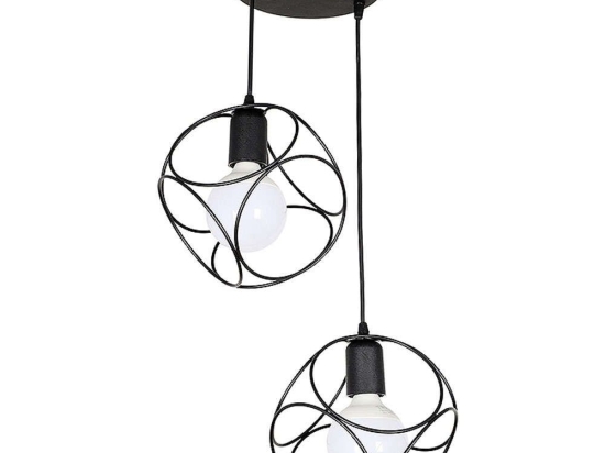 Φωτιστικό Οροφής Lusita 0124523 35x35x70cm 2xE27 60W Black Megapap Μέταλλο