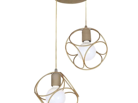 Φωτιστικό Οροφής Lusita 0124524 35x35x70cm 2xE27 60W Gold Megapap Μέταλλο