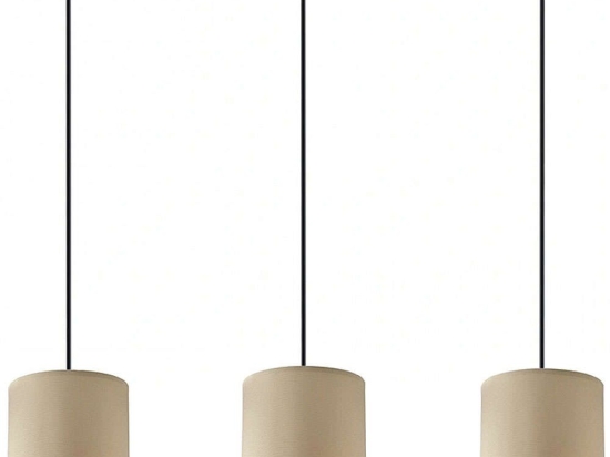 Φωτιστικό Οροφής - Ράγα Morris 0207396 55x15x70cm 3xE27 60W Brown Megapap Μέταλλο,Ύφασμα
