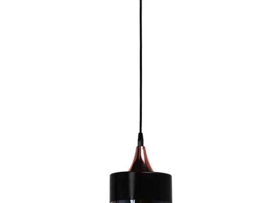 Φωτιστικό Οροφής Roxy 0124886 16x16x65cm 1xE27 60W Black Megapap Μέταλλο,Γυαλί