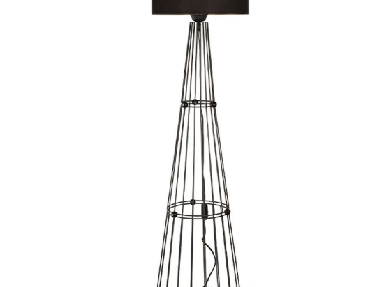 Φωτιστικό Δαπέδου Filip 0216774 34x34x123cm 1xE27 60W Black Megapap Μέταλλο,Ύφασμα