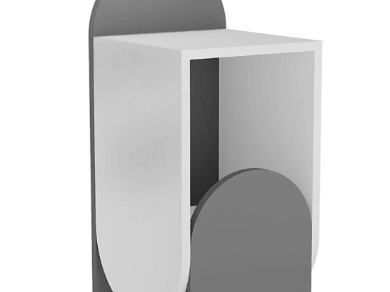 Κομοδίνο Nun 0214282 32x32x71cm White-Anthracite