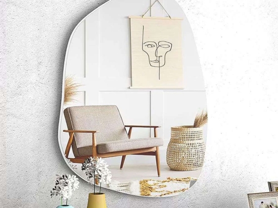 Καθρέπτης Τοίχου Denza 0128589 100x80x2,2cm White Megapap Μελαμίνη