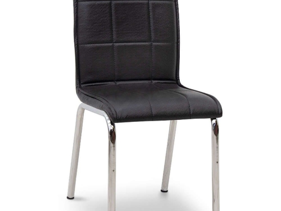 Καρέκλα Τραπεζαρίας Pitt 0128481 39x51x88cm Black Μέταλλο,Τεχνόδερμα