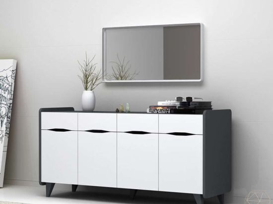 Μπουφές Sila 0192557 140x45x72cm White-Grey Μελαμίνη