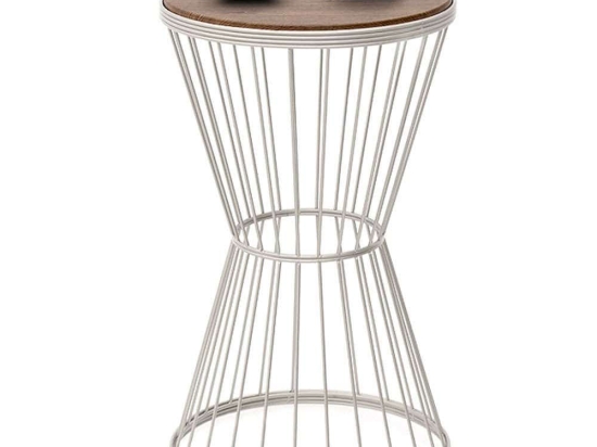 Τραπεζάκι Σαλονιού Βοηθητικό Hoffman 0127714 35x35x58cm White-Walnut