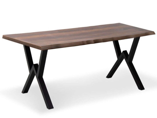 Τραπέζι Walter 0212167 140x80x75cm Walnut-Black Mdf,Μέταλλο