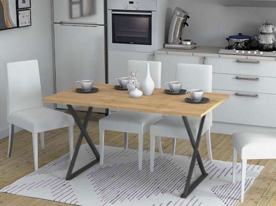 Τραπέζι Bette 0128603 140x80x76cm Sonoma-Anthracite Μελαμίνη,Μέταλλο