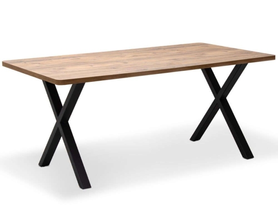 Τραπέζι Jeremy 0212172 140x80x75cm Natural-Black Mdf,Μέταλλο