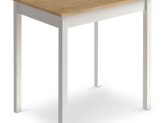 Τραπέζι Mini 0117682 59x78x75cm Oak-White Μελαμίνη,Μέταλλο