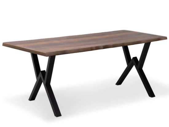 Τραπέζι Walter 0212169 160x80x75cm Walnut-Black Mdf,Μέταλλο