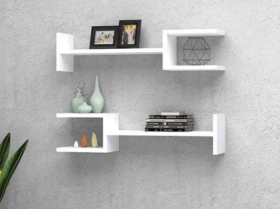 Ραφιέρα Τοίχου Linza (Σετ 2Τμχ) 0123247 76x17x18cm White