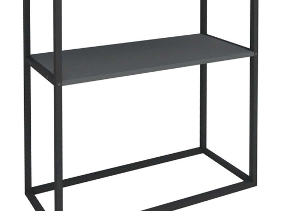 Κονσόλα Castel 0212576 90x33,5x90cm Black-Anthracite Μελαμίνη,Μέταλλο