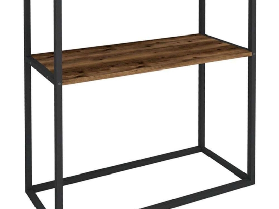 Κονσόλα Castel 0212577 90x33,5x90cm Black-Walnut Μελαμίνη,Μέταλλο