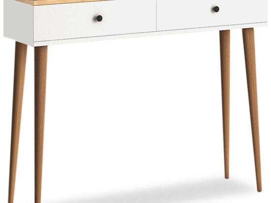 Κονσόλα Alis 0127259 110x29x88cm Oak-White Ξύλο,Μελαμίνη