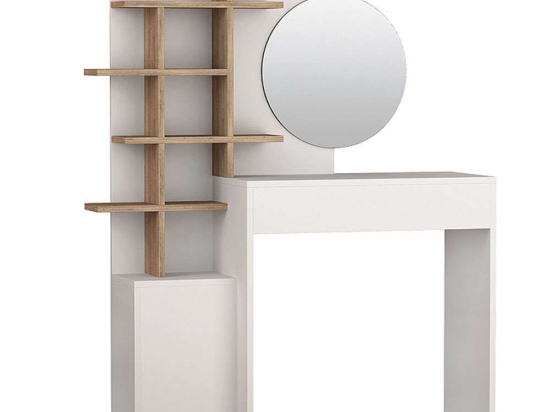 Τουαλέτα Με Καθρέπτη Mup 0214257 105x35x151cm White-Natural