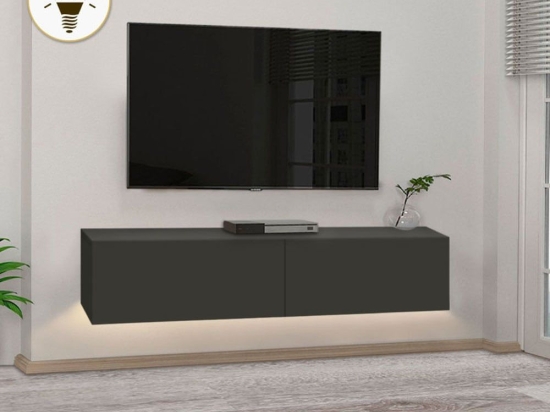 Έπιπλο Τηλεόρασης Επιτοίχιο Με Φως Led Aristo 0228129 135x31,6x25cm Anthracite