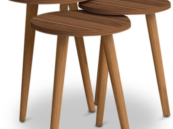 Ζιγκόν Soul (Σετ 3Τμχ) 0117705 Φ33,5x46/33,5x43/33,5x40cm Walnut