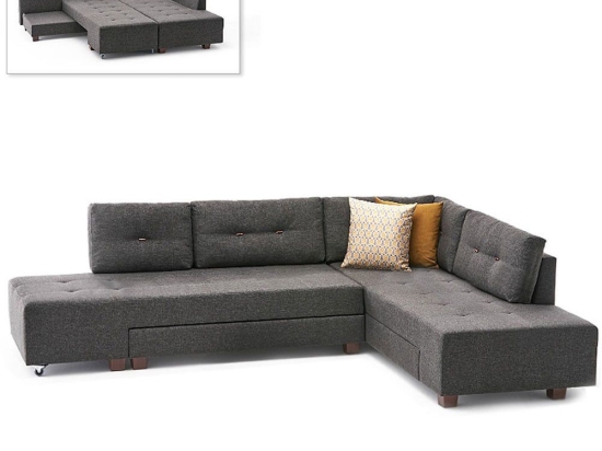 Καναπές - Κρεβάτι  Δεξιά Γωνία Manama 0216786 280x206x85cm Grey