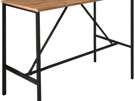 Τραπέζι Μπαρ Crego 0226170 100x45x89cm Oak-Black Μελαμίνη,Μέταλλο