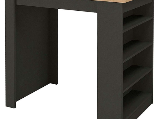 Τραπέζι Μπαρ Monaco 0228197 120x51,6x101,8cm Anthracite-Oak Μελαμίνη