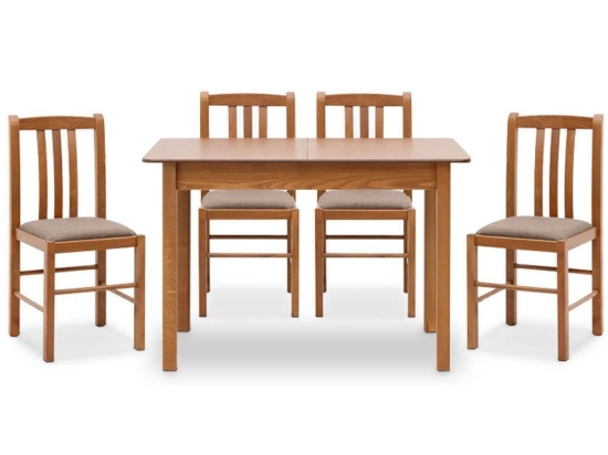 Τραπεζαρία Bergen (Σετ 5Τμχ) 0228518 120/150x68x77cm Walnut 4 Θέσεων Mdf,Ξύλο