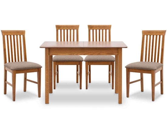 Τραπεζαρία Bergen-Francis (Σετ 5Τμχ) 0228519 120/150x68x77cm Walnut 4 Θέσεων Mdf,Ξύλο
