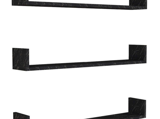 Ραφιέρα Τοίχου Tyrion (Σετ 3Τμχ) 0212614 90x15x12cm Marble Effect Black