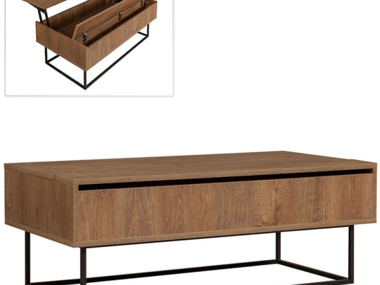 Τραπεζάκι Σαλονιού Amedeo 0234395 120x60x43cm Walnut-Black