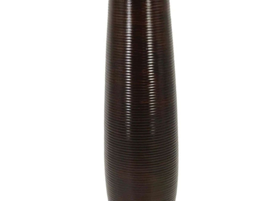 Βάζο Γραμμωτό 15-00-22509-55 Φ15x58cm Dark Brown Marhome Κεραμικό