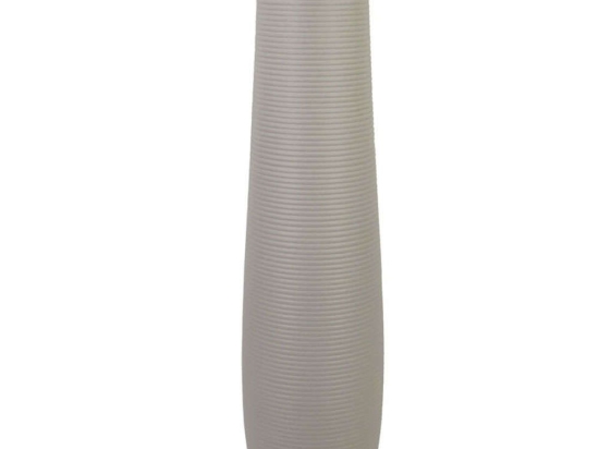 Βάζο Γραμμωτό 15-00-22508-75 Φ17x76cm Light Grey Marhome Κεραμικό