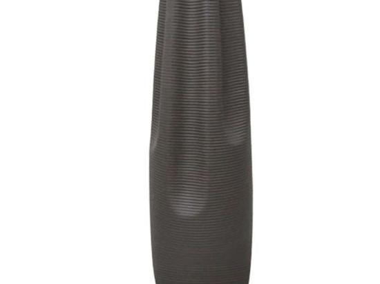 Βάζο Τσαλακωτό 15-00-21306-55 Φ16x58cm Dark Grey Marhome Κεραμικό