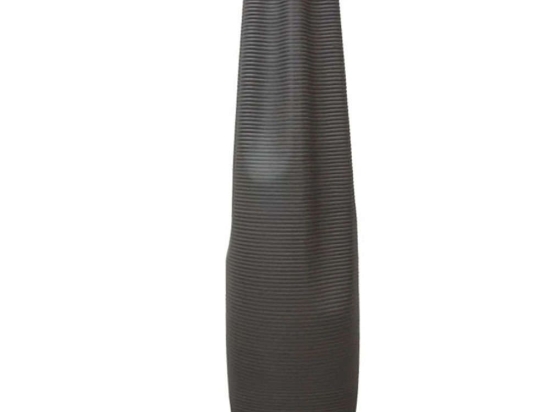 Βάζο Τσαλακωτό 15-00-21306-75 Φ18x76cm Dark Grey Marhome Κεραμικό